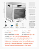 VEVOR pārtikas dehidrators ar 8 paplātēm, 400 W, nerūsējošais tērauds