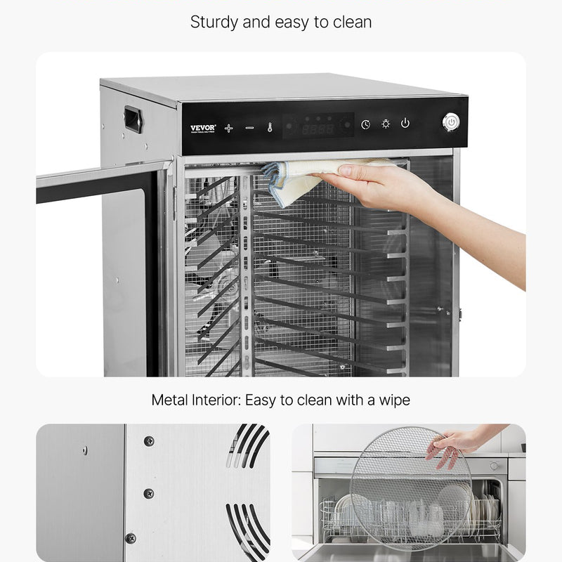 VEVOR 12 trauku rotējošais pārtikas žāvētājs, 800W, nerūsējošais tērauds