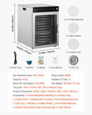 VEVOR 12 trauku rotējošais pārtikas žāvētājs, 800W, nerūsējošais tērauds