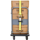 Sprūdrata kravas stiprinājuma siksnu komplekts (4 gab.), 2268 kg pārrāvuma slodze, dubultie J āķi, 50 mm x 4,57 m augstākās kvalitātes siksnas ar polsterētiem rokturiem kravas, sadzīves tehnikas un dārza tehnikas drošai nostiprināšanai un pārvietošanai