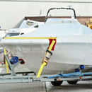 Sprūdrata kravas stiprinājuma siksnu komplekts (4 gab.), 2268 kg pārrāvuma slodze, dubultie J āķi, 50 mm x 4,57 m augstākās kvalitātes siksnas ar polsterētiem rokturiem kravas, sadzīves tehnikas un dārza tehnikas drošai nostiprināšanai un pārvietošanai