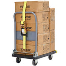 Sprūdrata kravas nostiprināšanas siksnu komplekts, 4 gab., 4 536 kg pārrāvuma izturība, dubultie J āķi, 50,8 mm x 8,23 m siksnas ar polsterētiem rokturiem kravu, sadzīves tehnikas un dārza tehnikas drošai nostiprināšanai