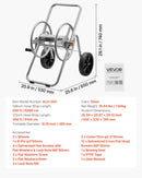 VEVOR dārza šļūtenes ruļļa ratiņi, augstspiediena šļūtenēm 60–90 m, ratiņi ar diviem riteņiem, rokturi un pastiprinātu sieta uzglabāšanas grozu, pārnēsājams šļūtenes turētājs dārzam, auto un mājdzīvnieku mazgāšanai