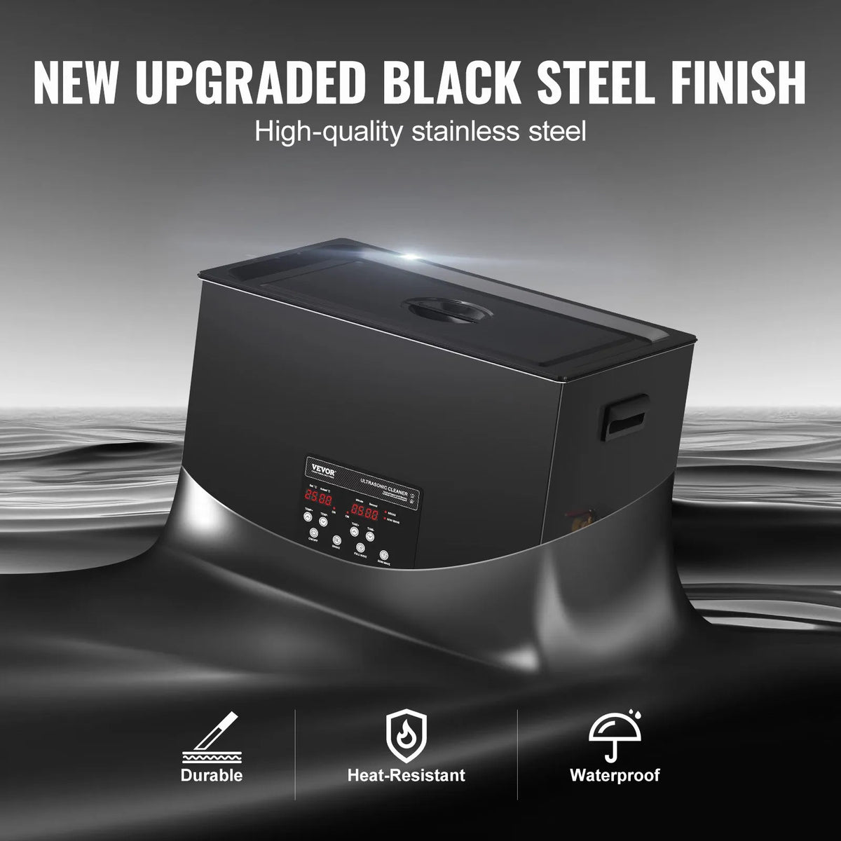 VEVOR 30 l Ultrasonic Cleaner, 600 W Digital Ultrasonic Cleaning Machine with Enhanced Degassing and Gentle Mode, 40 kHz Industrial Ultrasonic Cleaner with Timer and Heating for Jewellery, Retainers and Tools