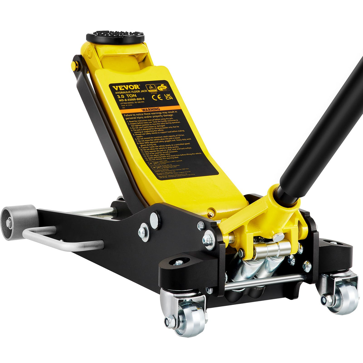 VEVOR Floor Jack, 3 Tonne Low Profile, Aluminium and Steel with Dual-Piston Fast-Lift Pump, Lifting Range 90 mm - 500 mm