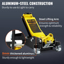 VEVOR grīdas pacēlājs, 3 tonnu zema profila, alumīnija un tērauda ar divvirzuļu ātras pacelšanas sūkni, pacelšanas diapazons 90 mm - 500 mm.