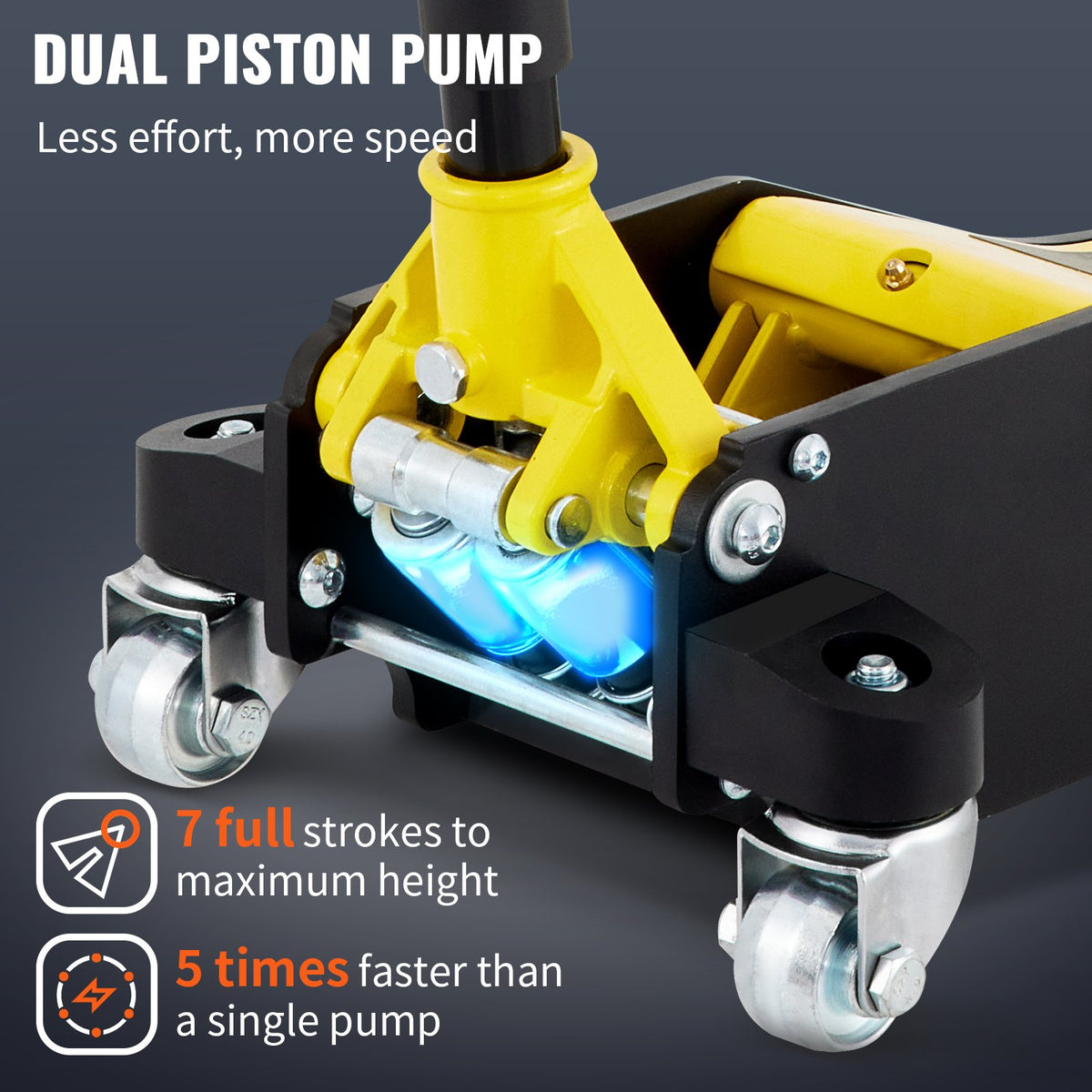 VEVOR Floor Jack, 3 Tonne Low Profile, Aluminium and Steel with Dual-Piston Fast-Lift Pump, Lifting Range 90 mm - 500 mm
