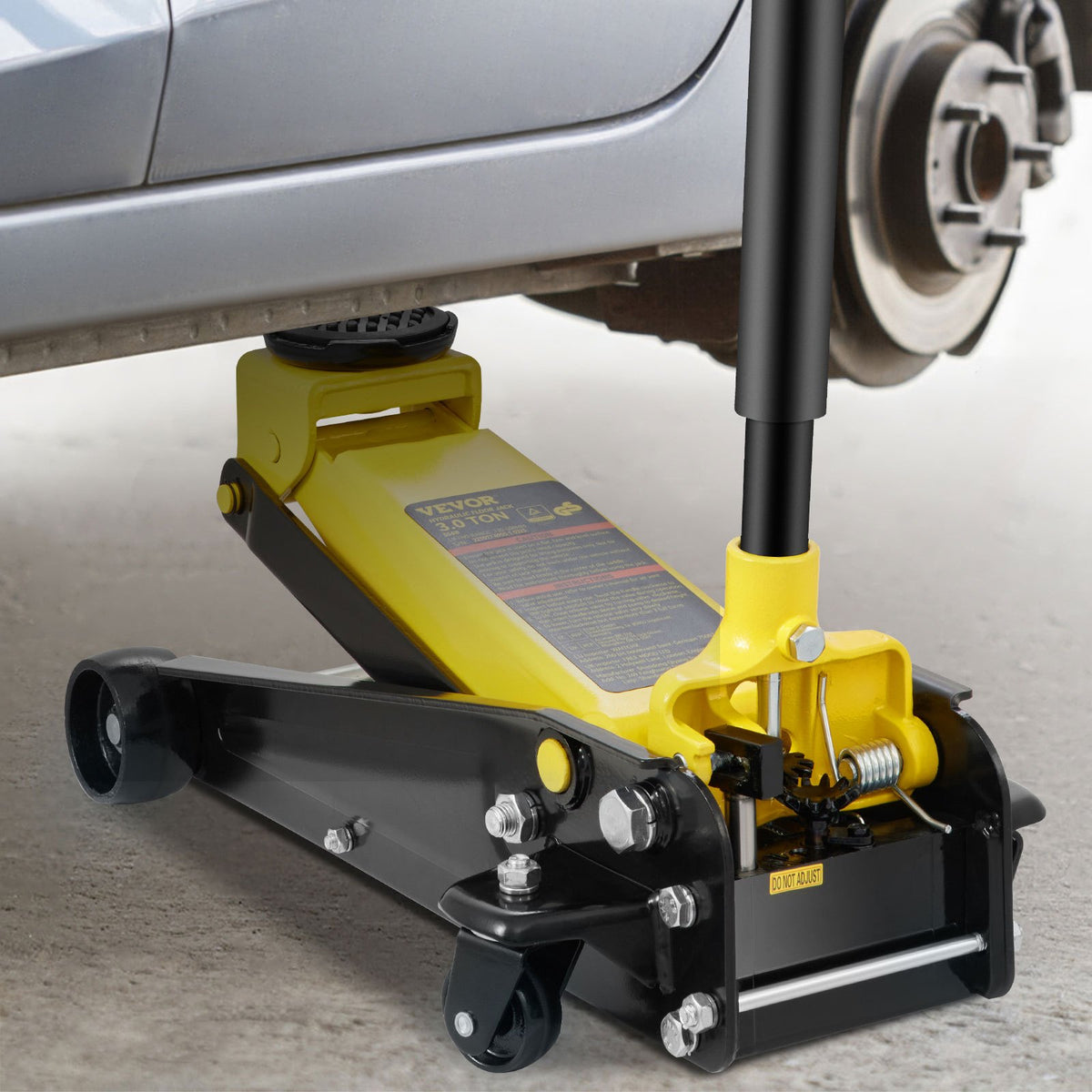 VEVOR Low Profile Floor Jack 3 t, Steel, Hydraulic Single Pump