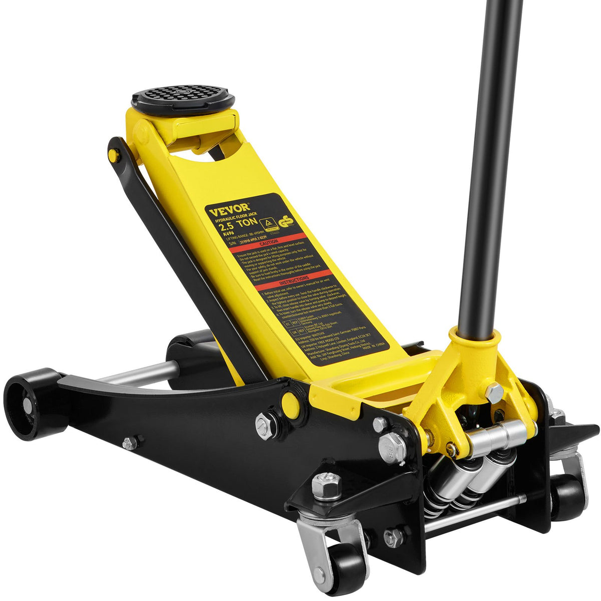 VEVOR Low Profile Floor Jack 2.5 Tonnes Heavy Duty Steel with Dual Piston Fast Lift Pump