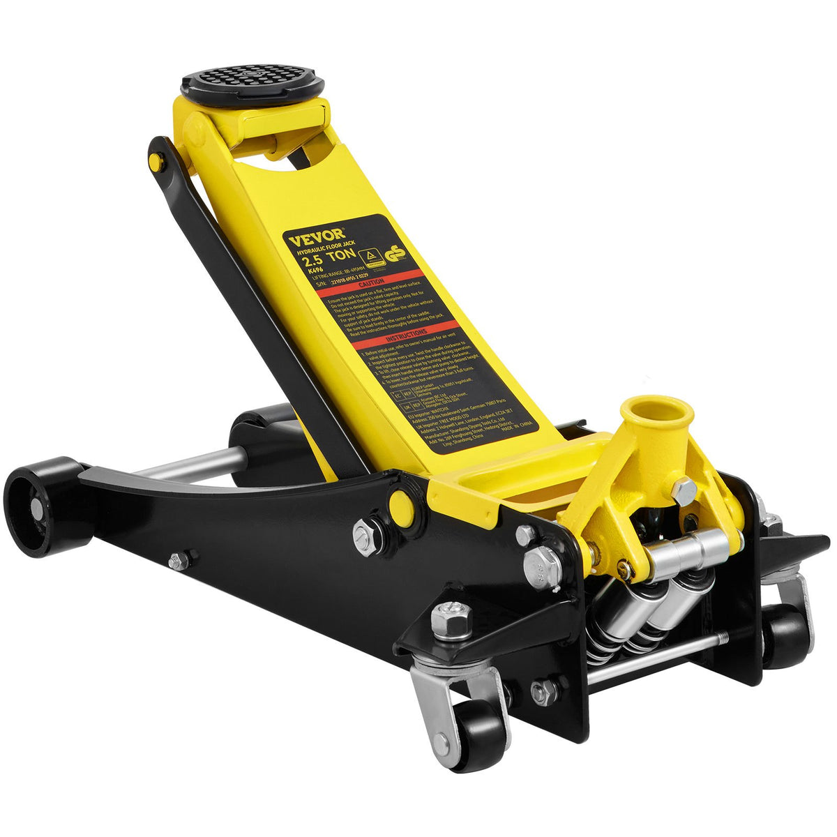 VEVOR Low Profile Floor Jack 2.5 Tonnes Heavy Duty Steel with Dual Piston Fast Lift Pump