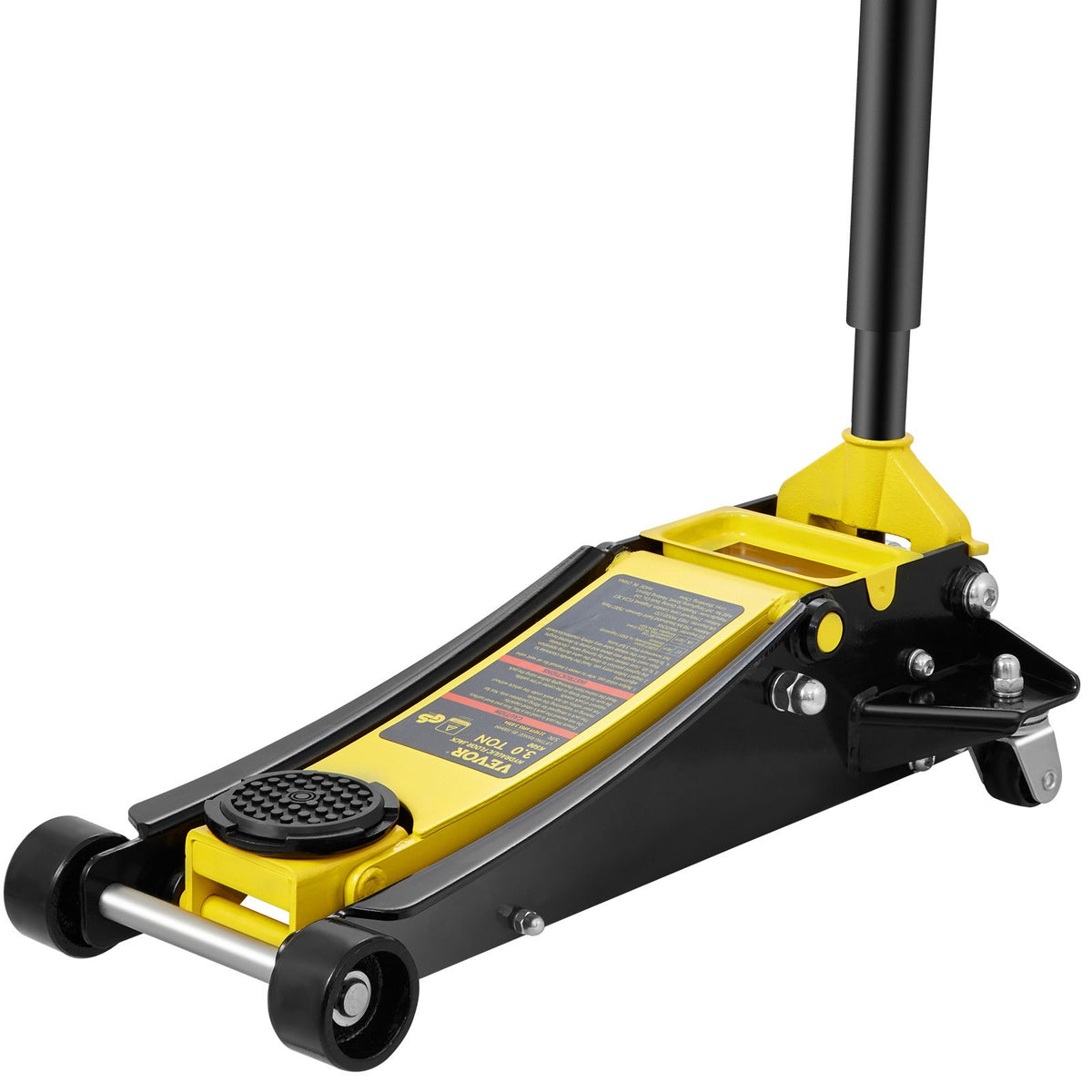 Low-profile floor jack 3 t, steel, dual-piston hydraulic pump