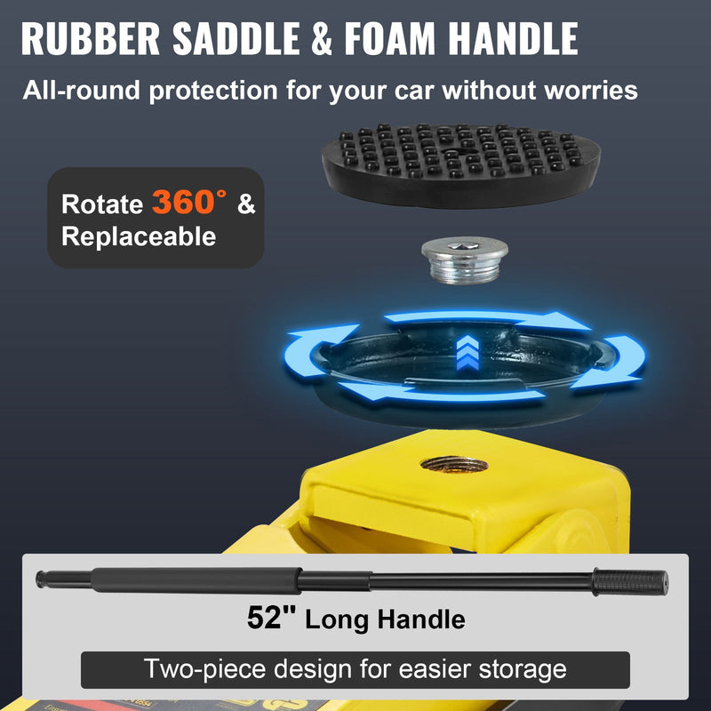 Zema profila grīdas domkrats 4 t, tērauds, divvirzuļu hidrauliskais sūknis