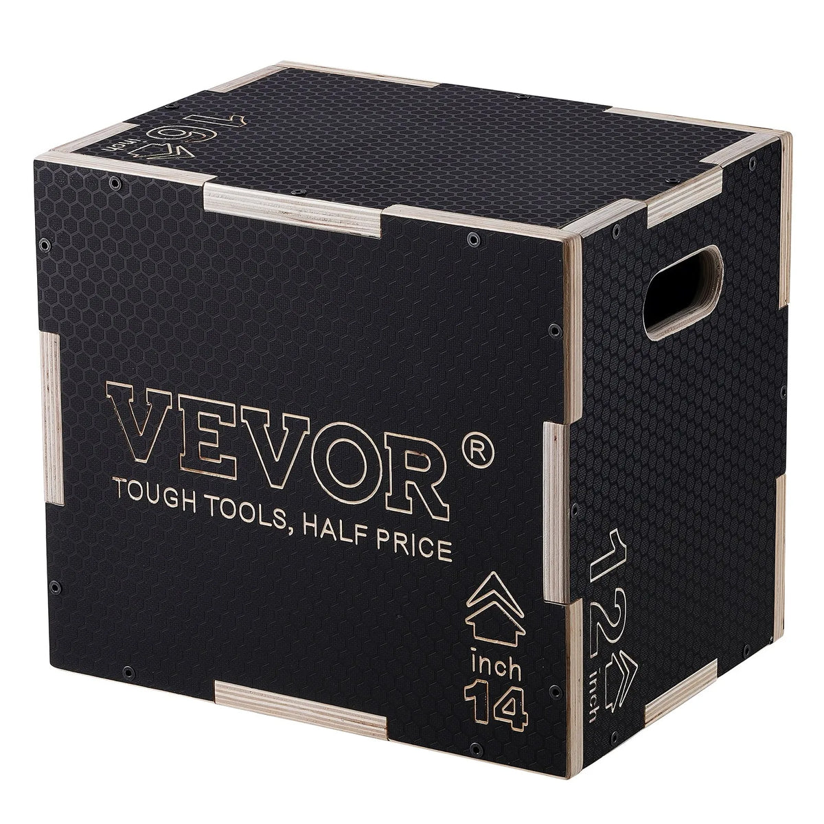 VEVOR puidust plüomeetriline kast 3-ühes 40/35/30 cm libisemiskindla pinnaga, must