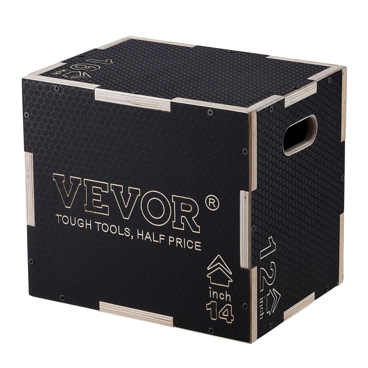 VEVOR puidust plüomeetriline kast 3-ühes 40/35/30 cm libisemiskindla pinnaga, must