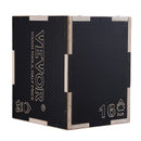 3-in-1 koka plyometriskā kaste, 40/35/30 cm, neslīdoša platforma lēcieniem un spēka treniņiem, mājas sporta zālei, melna