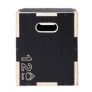 3-in-1 koka plyometriskā kaste, 40/35/30 cm, neslīdoša platforma lēcieniem un spēka treniņiem, mājas sporta zālei, melna