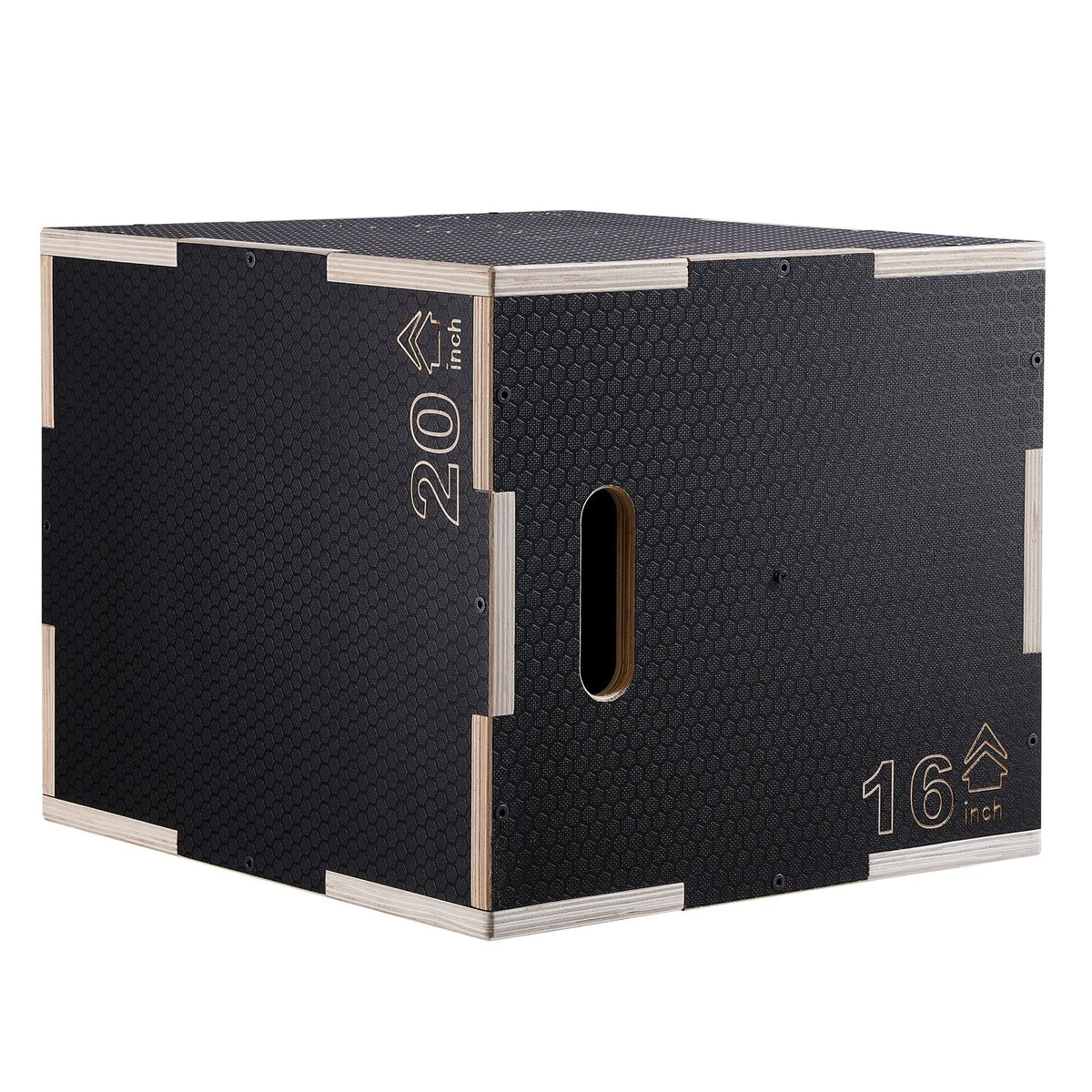 VEVOR Wooden Plyometric Box 3 in 1 51/46/41 cm with Non-Slip Surface, Black