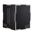 3-in-1 plyometriskā lēcienu kaste 51/46/41 cm, koka neslīdoša platforma mājas treniņiem, melna
