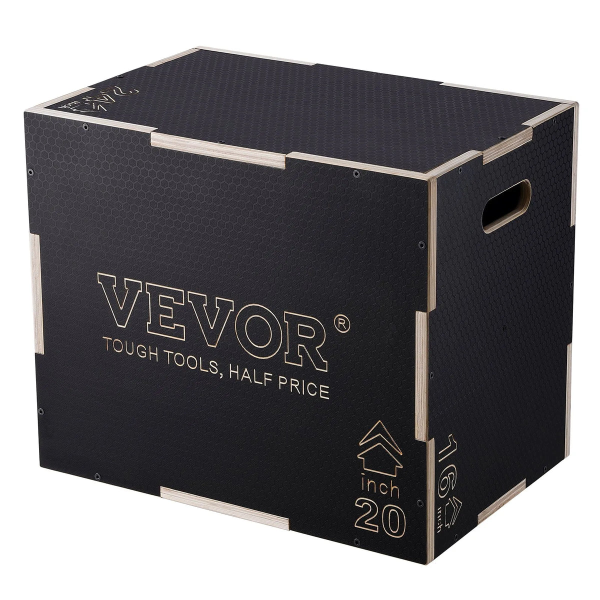 VEVOR puidust plüomeetriline kast 3-ühes 61/51/41 cm libisemiskindla pinnaga, must