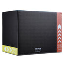 3-in-1 plyometriskā lēkšanas kaste, 76/61/51 cm, kokvilnas pārklājums, neslīdoša vingrošanas platforma mājas treniņiem, melna