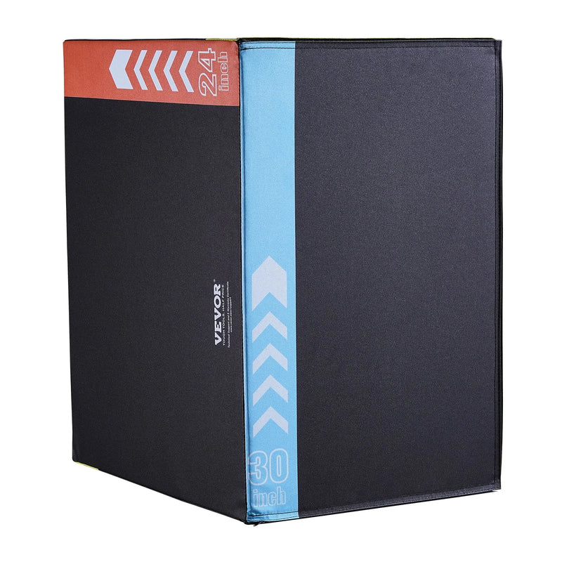 3-in-1 plyometriskā lēkšanas kaste, 76/61/51 cm, kokvilnas pārklājums, neslīdoša vingrošanas platforma mājas treniņiem, melna