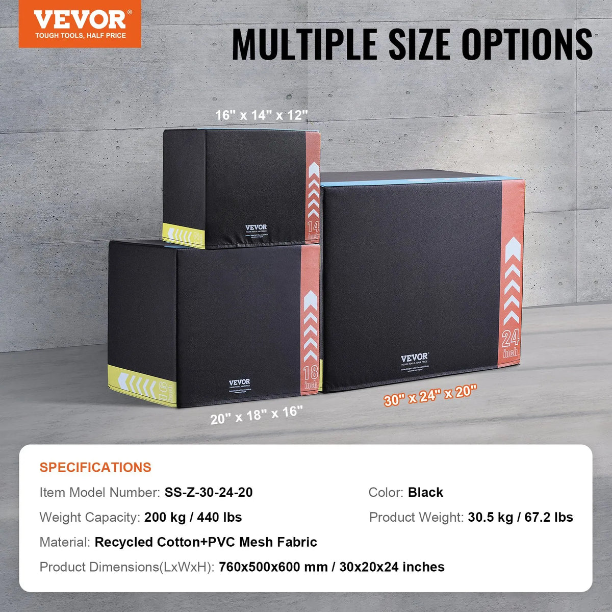 VEVOR plüomeetriline kast 3-ühes 76/61/51 cm puuvillase kattega, must