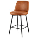 VEVOR bāra krēslu komplekts (2 gab.), 69 cm augsti grozāmi krēsli ar atzveltni, moderns dizains ar PU ādas apdari un metāla kājām, krēsli bez roku balstiem, piemēroti virtuves vai ēdamistabas bāra letei, brūni