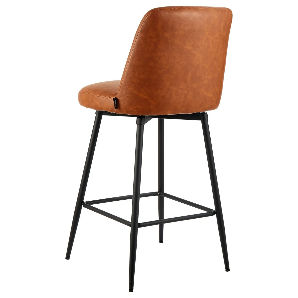 VEVOR Bar Stool Set (3 pcs), 69 cm High Swivel Chairs with Backrest, Modern Design with PU Leather Upholstery and Metal Legs, Armless Chairs, Suitable for Kitchen Island, Bar Counter or Dining Room, Brown