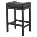 VEVOR 2 gab. bāra krēsli ar PU ādas apdari, 62 cm augsti, bez atzveltnes, ar seglveida sēdvietu un metāla kājām, viegli saliekami — piemēroti virtuvei, ēdamistabai un kafejnīcai, melni