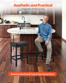 VEVOR 2 gab. bāra krēsli ar PU ādas apdari, 62 cm augsti, bez atzveltnes, ar seglveida sēdvietu un metāla kājām, viegli saliekami — piemēroti virtuvei, ēdamistabai un kafejnīcai, melni