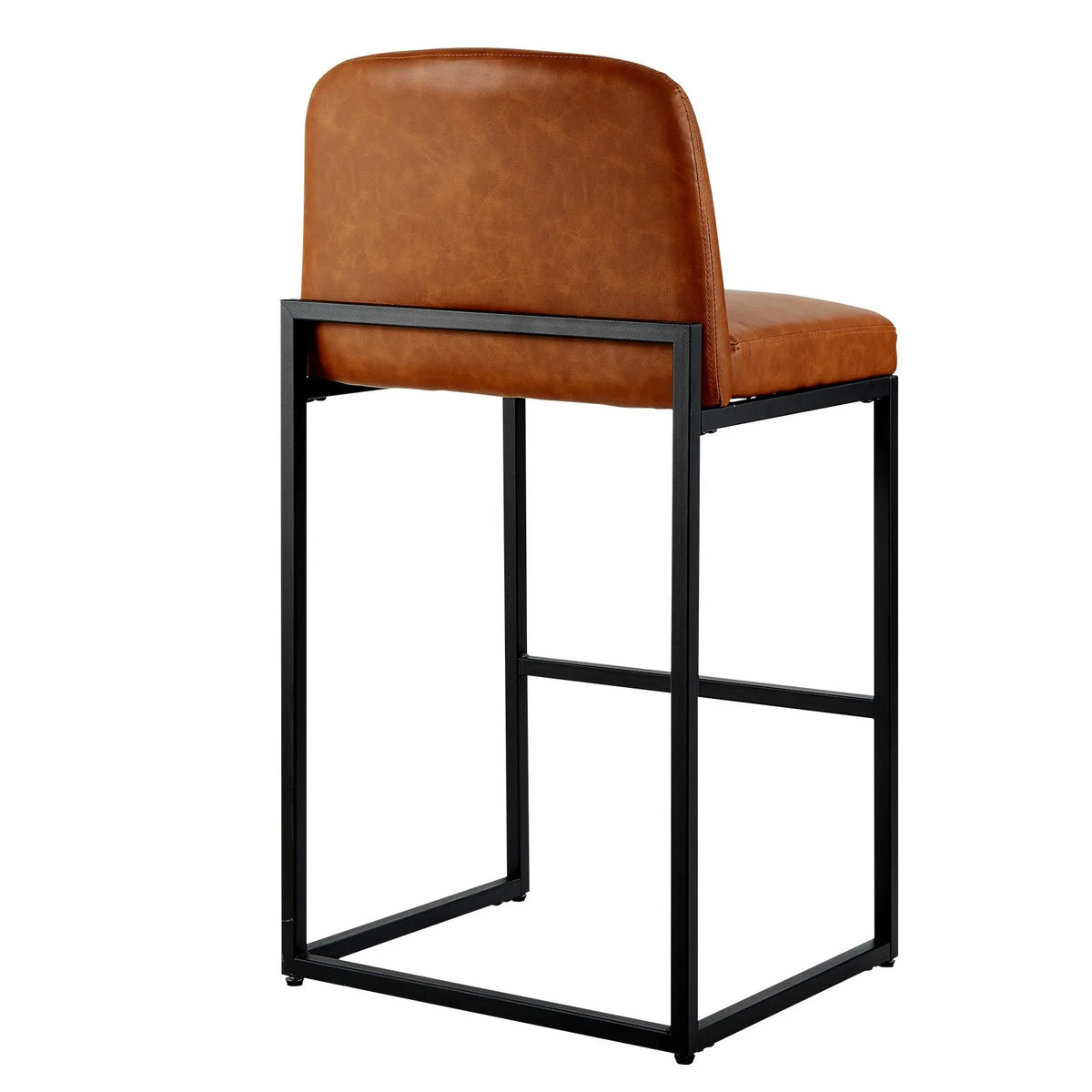 VEVOR Bar Stool Set (4 pcs), 68 cm High Chairs with PU Leather Upholstery, Metal Legs and Backrest, No Armrests, Easy to Fold, Suitable for Kitchen Counter, Bar or Dining Room, Brown