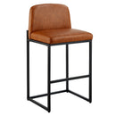 VEVOR bāra krēslu komplekts (4 gab.), 68 cm augsti krēsli ar PU ādas apdari, metāla kājām un atzveltni, bez roku balstiem, viegli saliekami, piemēroti virtuves salai, bāra letei vai ēdamistabai, brūni