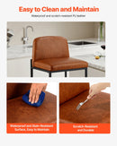 VEVOR bāra krēslu komplekts (4 gab.), 68 cm augsti krēsli ar PU ādas apdari, metāla kājām un atzveltni, bez roku balstiem, viegli saliekami, piemēroti virtuves salai, bāra letei vai ēdamistabai, brūni