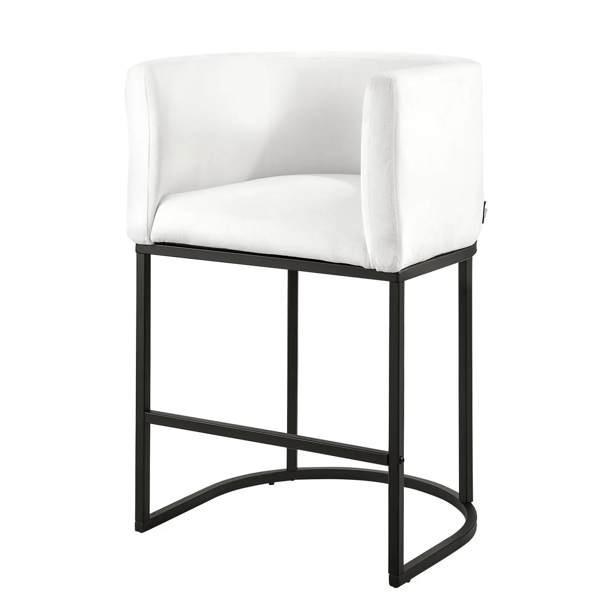 VEVOR Bar Stool Set (3 pcs), 63 cm High Bar Stools with Backrest and Armrests, Metal Frame and Footrest, Fabric Upholstery, Suitable for Kitchen Island, Bar Counter or Dining Room, White