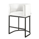 VEVOR bāra krēslu komplekts (3 gab.), 63 cm augsti bāra krēsli ar atzveltni un roku balstiem, metāla rāmi un kāju balstu, auduma apdari, piemēroti virtuves salai, bāra letei vai ēdamistabai, balti