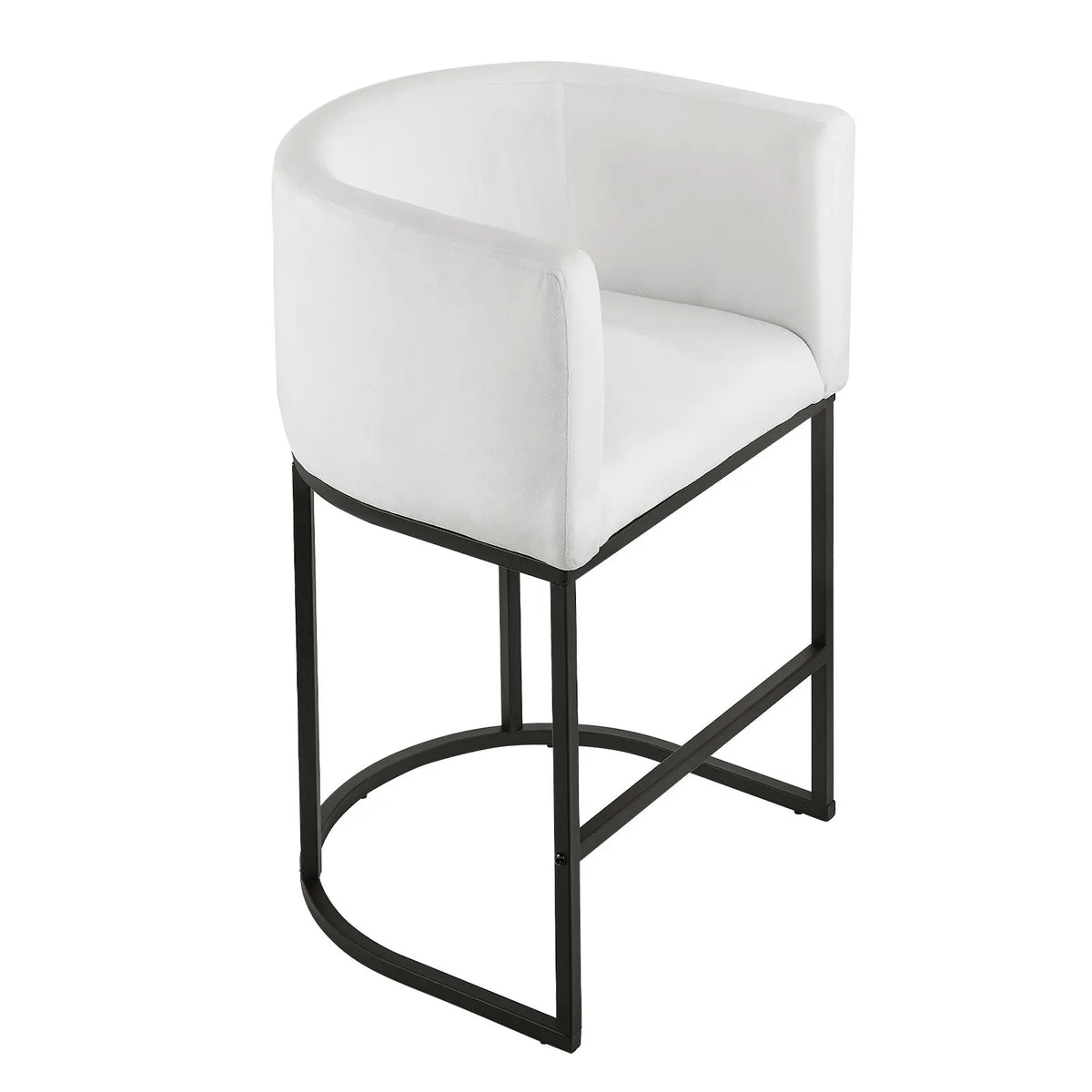VEVOR Bar Stool Set (3 pcs), 63 cm High Bar Stools with Backrest and Armrests, Metal Frame and Footrest, Fabric Upholstery, Suitable for Kitchen Island, Bar Counter or Dining Room, White