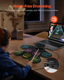 VEVOR elektriskā bungas sistēma, 7 spilventiņi, salokāms treniņu bungu paklājiņš, elektroniskā bungas sistēma ar austiņām