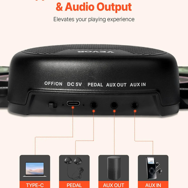 VEVOR elektriskā bungas sistēma, 7 spilventiņi, salokāms treniņu bungu paklājiņš, elektroniskā bungas sistēma ar austiņām