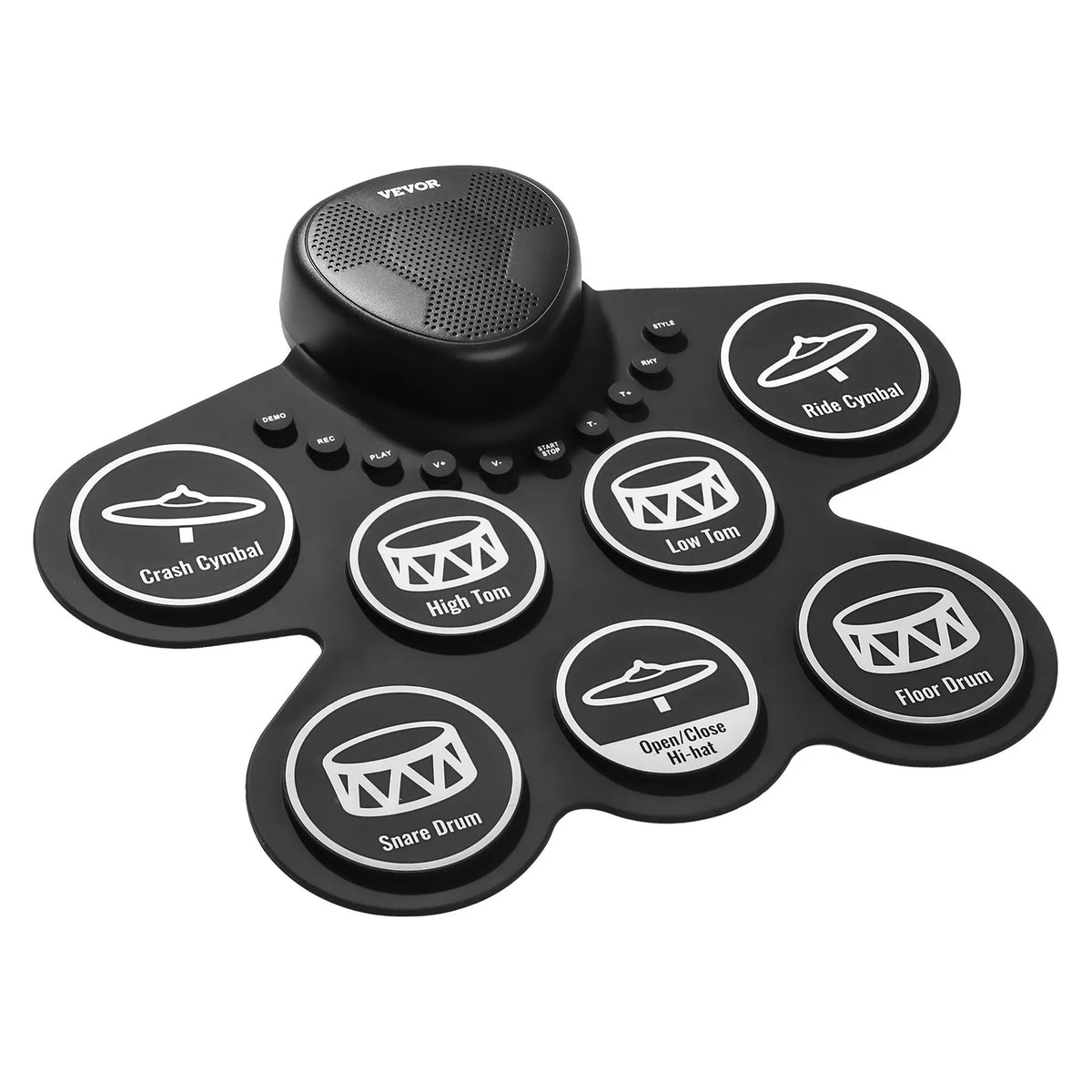 VEVOR Electronic Drum Kit 7 Drum Pads, Rollable Stand with Headphone Jack