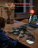 VEVOR elektroniskais bungas komplekts ar 7 triecienzonām, sarullējams treniņu paliktnis, elektroniskās bungas ar austiņu pieslēgumu