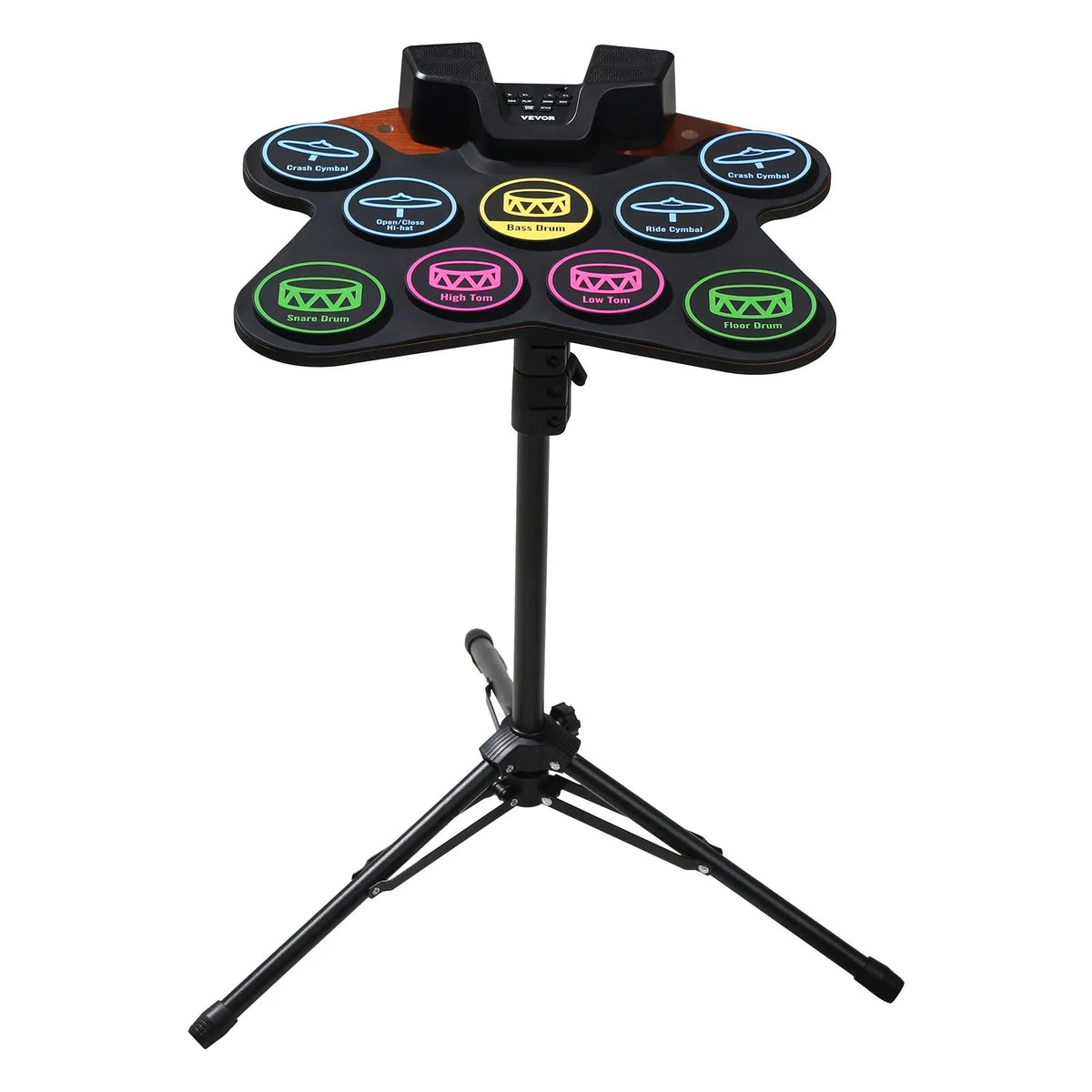 VEVOR Electronic Drum Kit 9 Pads with Stand, Dual Pedals, Illuminated Sticks and Speakers, for Children from 5 Years