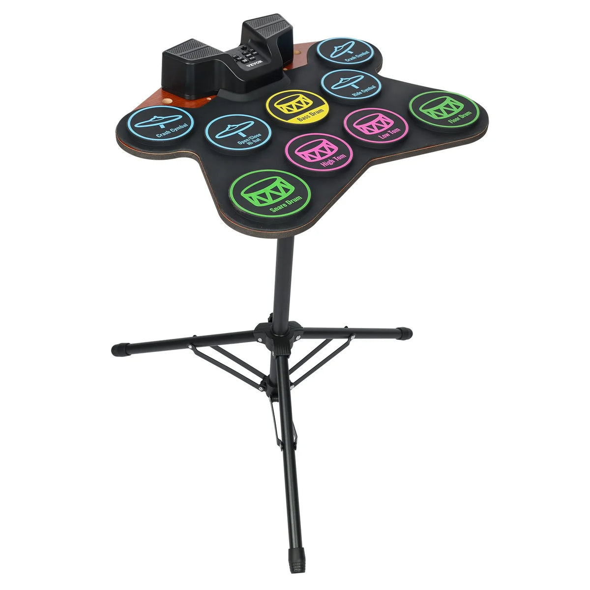 VEVOR Electronic Drum Kit 9 Pads with Stand, Dual Pedals, Illuminated Sticks and Speakers, for Children from 5 Years