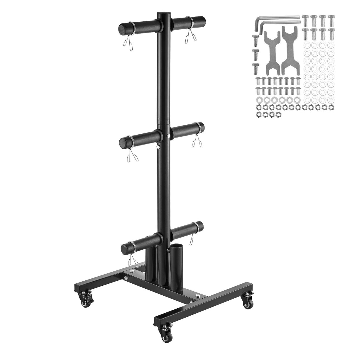 VEVOR vertikālais svaru disku statīvs ar riteņiem, 50 mm, līdz 454 kg