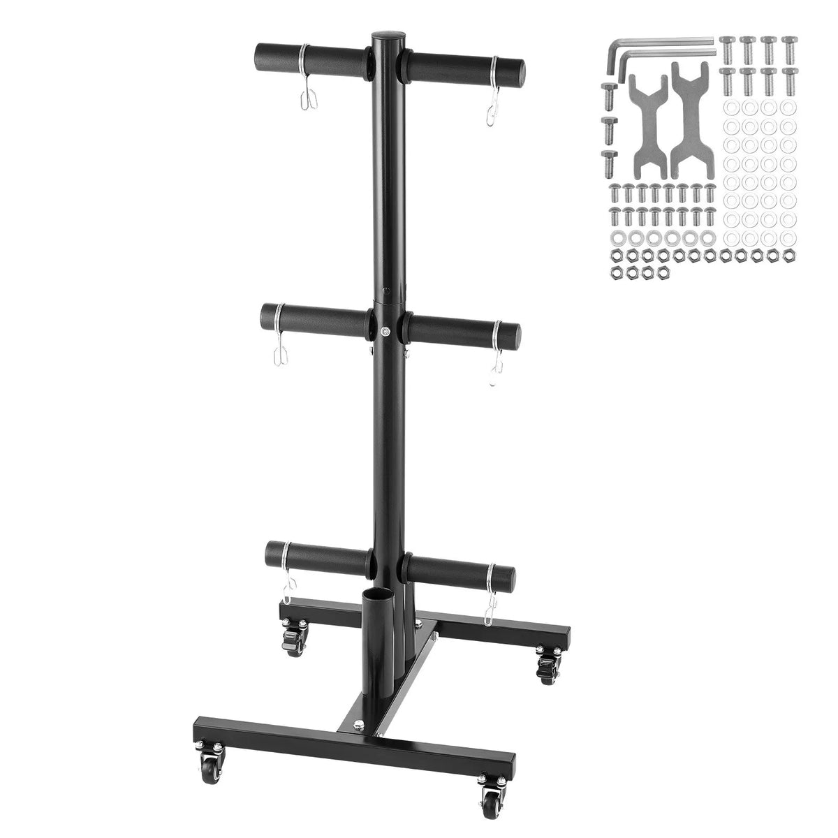 VEVOR vertikālais svaru disku statīvs ar riteņiem, 50 mm, līdz 454 kg