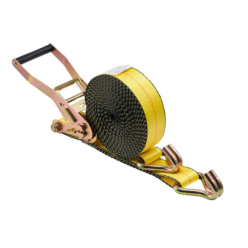 VEVOR sprūdrata stiprinājuma siksnu komplekts, 50,8 mm × 9,1 m, lieljaudas siksnas ar dubultajiem J veida āķiem, pārrāvuma izturība 4536 kg, kravas nostiprināšanai pārvadāšanā, piekabēs, motocikliem, kajakiem un uz auto jumta, 10 gab.