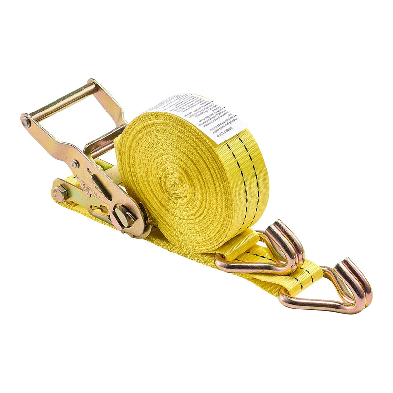 VEVOR sprūdrata stiprinājuma siksnu komplekts, 38,1 mm × 6,1 m, lieljaudas siksnas ar dubultajiem J veida āķiem, pārrāvuma izturība 2000 kg, ar uzglabāšanas somu, kravas nostiprināšanai pārvadāšanā, piekabēs, motocikliem, kajakiem un uz auto jumta, 4 gab.