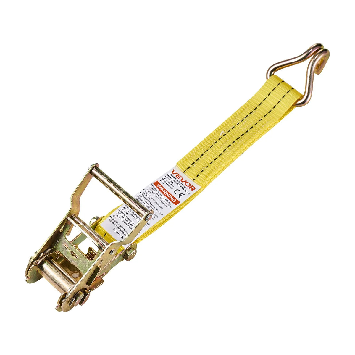 VEVOR Ratchet Tie-Down Strap Set, 38.1 mm × 6.1 m, Heavy-Duty Straps with Dual J-Hooks, 2000 kg Breaking Strength, with Storage Bag, for Cargo Securing in Transport, Trailers, Motorcycles, Kayaks and Roof Racks, 4 Pieces