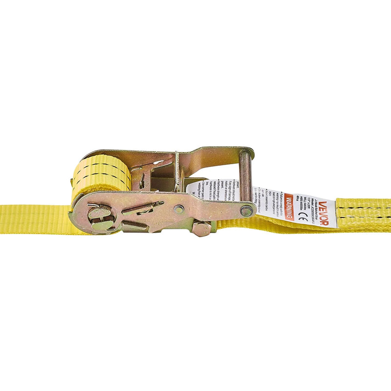 VEVOR sprūdrata stiprinājuma siksnu komplekts, 38,1 mm × 6,1 m, lieljaudas siksnas ar dubultajiem J veida āķiem, pārrāvuma izturība 2000 kg, ar uzglabāšanas somu, kravas nostiprināšanai pārvadāšanā, piekabēs, motocikliem, kajakiem un uz auto jumta, 4 gab.