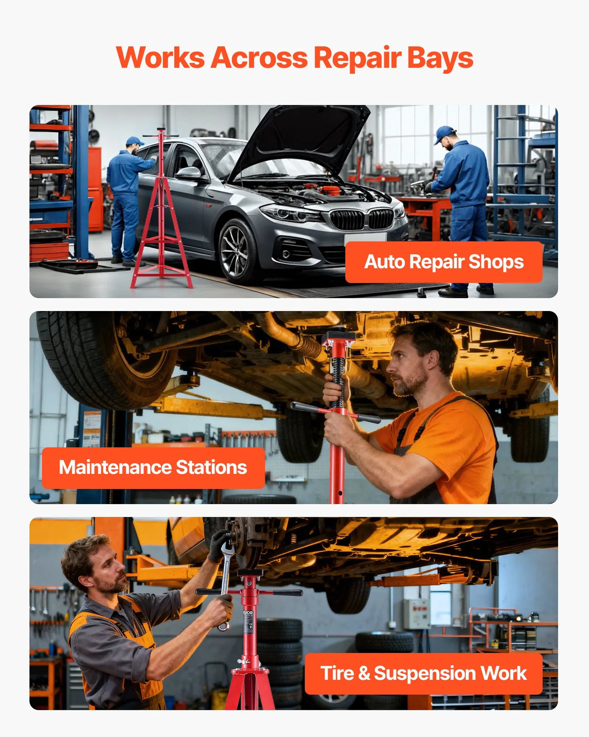 VEVOR zem pacēlāja statīvs 2 t, regulējams augstums 1200–2150 mm, 4 līmeņi, smagā oglekļa tērauda konstrukcija auto pacelšanai un atbalstam - ZEMLETES.LV