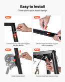 Trijkāja briežu pacēlājs, 225 kg celtspēja, medību vinčas pacēlājs ar āķi un rokas vinču, paredzēts medījuma tīrīšanai, ādas novilkšanai un pārvietošanai, melns